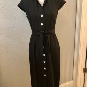 Dressbarn Tie Dress With Front Buttons